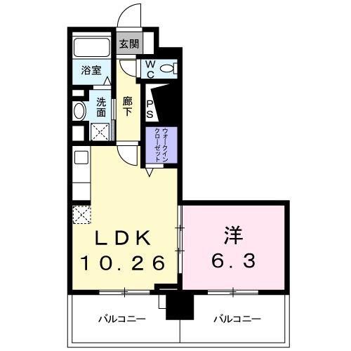 アベリア(1LDK/2階)の間取り写真