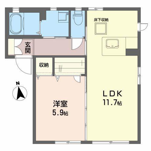メゾンオノタキ(1LDK/1階)の間取り写真