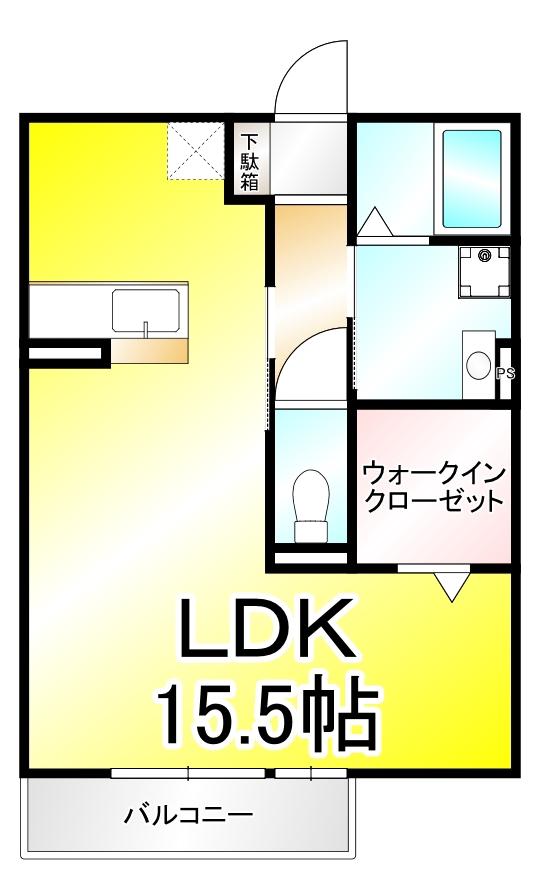 ロジュマン デラッセ(1K/1階)の間取り写真