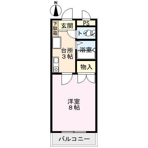 ハウスプルミエ(1K/1階)の間取り写真