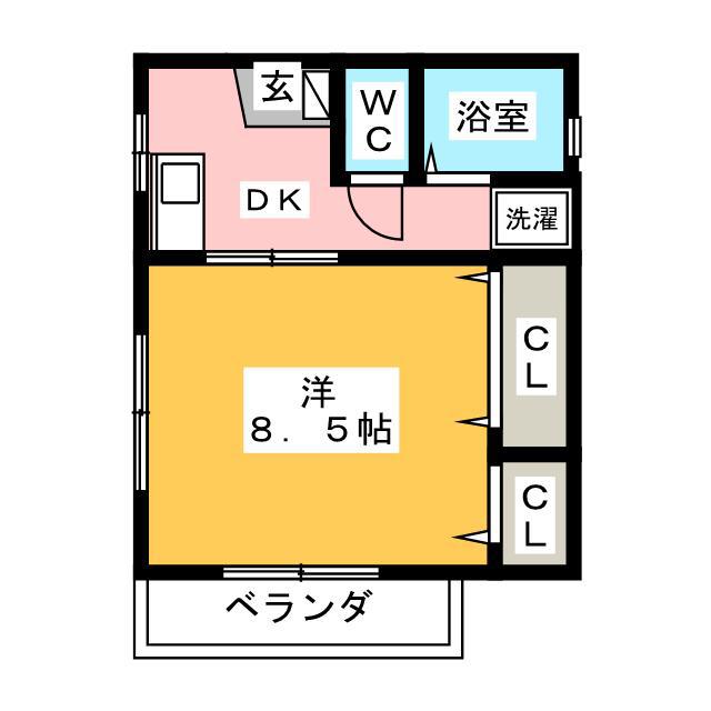 アクロス深川(1DK/1階)の間取り写真
