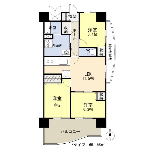 スカイアーバン戸田公園(3LDK/13階)の間取り写真