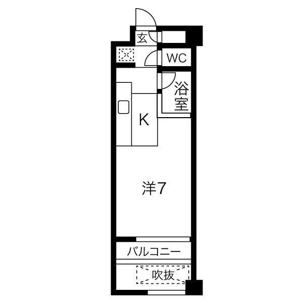 クレイタスパークIV(1K/4階)の間取り写真