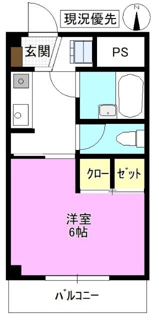 コンフォルト三輪(1K/2階)の間取り写真