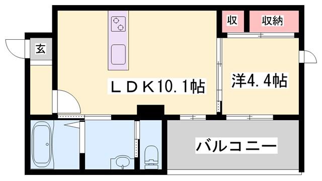 シャーメゾンスリーゼ(1LDK/3階)の間取り写真