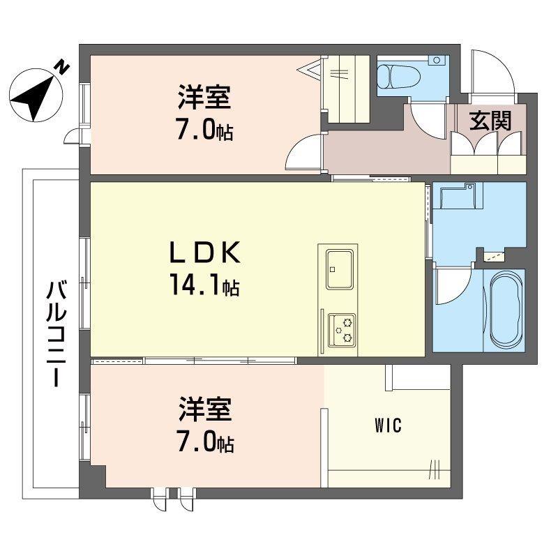 風香 北鎌倉(2LDK/2階)の間取り写真