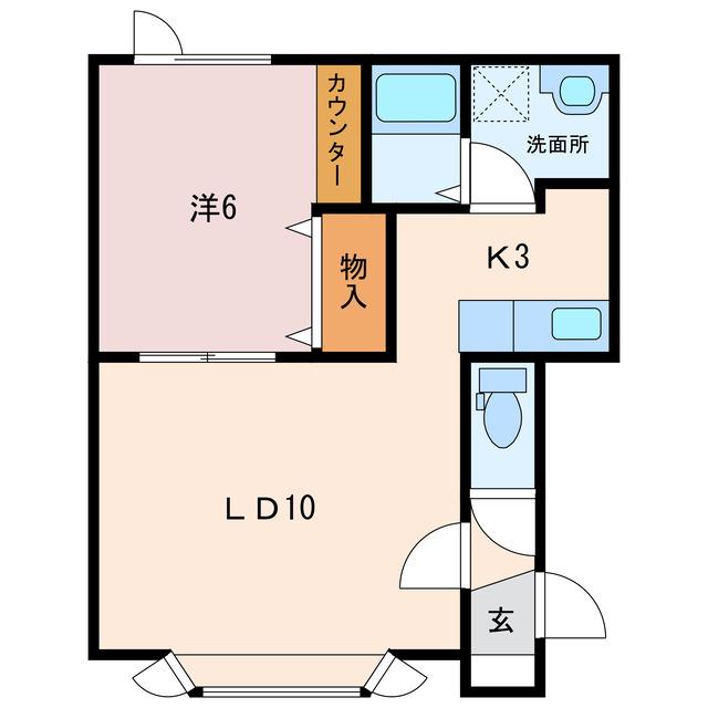 ノーザンベル(1LDK/2階)の間取り写真