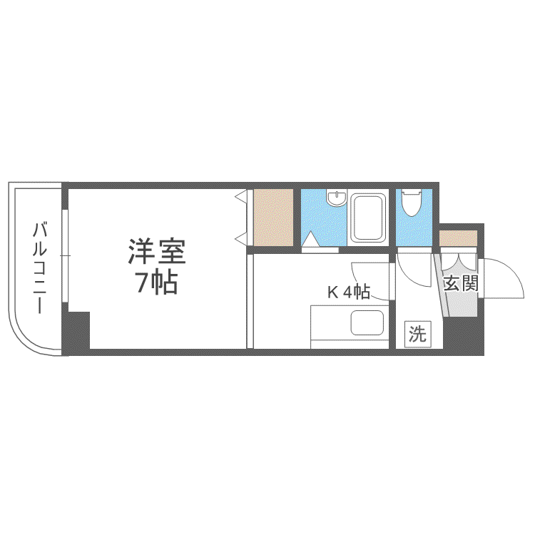 アベニール北円山(1K/3階)の間取り写真
