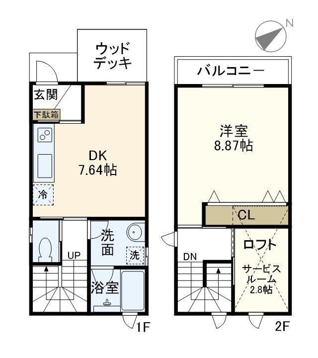 フェリーチェ(1SDK/1階)の間取り写真