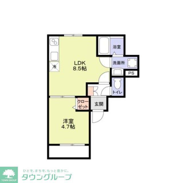 CERASUS小竹(1LDK/1階)の間取り写真