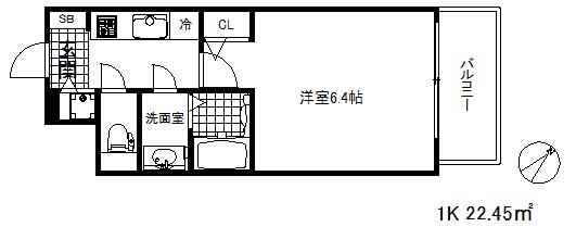 エスレジデンス神戸元町(1K/15階)の間取り写真