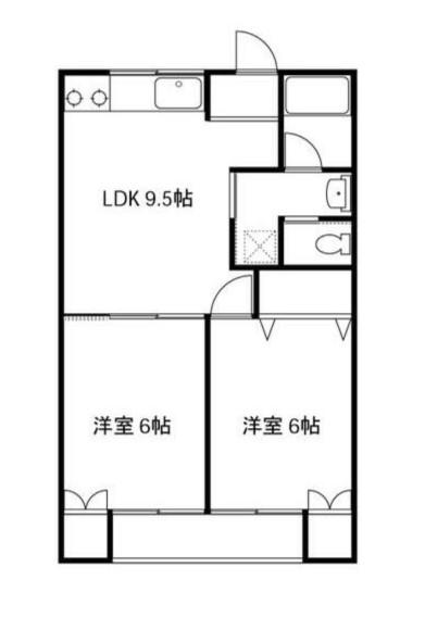 ビバハイツ弐番館(2DK/1階)の間取り写真