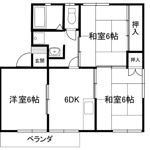 ハミング成美(3DK/1階)の間取り写真