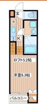 STATICE(1K/1階)の間取り写真