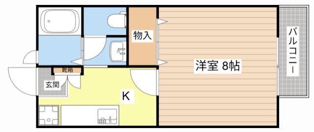 サンライズ小山(1K/2階)の間取り写真