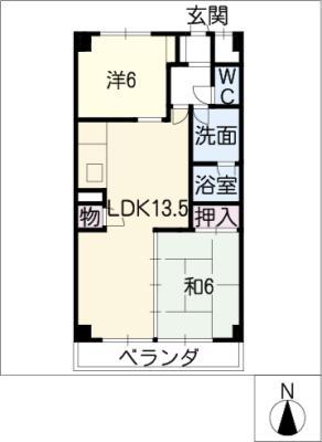 グリーンハイツ平針I(2LDK/2階)の間取り写真