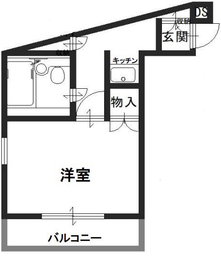 グローリーマンション(ワンルーム/3階)の間取り写真