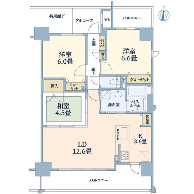 ミラージュパレス豊中服部天神(3LDK/3階)の間取り写真