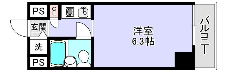 ラ・ハイール住吉(ワンルーム/3階)の間取り写真