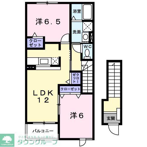 フィオーレI(2LDK/2階)の間取り写真