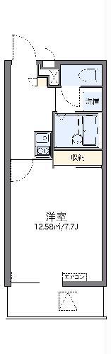 レオパレスピアニシモ(1K/1階)の間取り写真