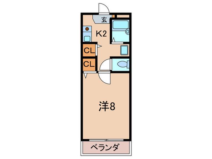 ラフォーレ両度(1K/4階)の間取り写真
