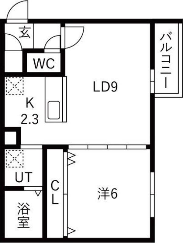 アストリア宮の森(1LDK/3階)の間取り写真