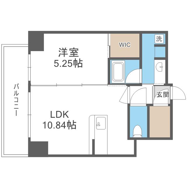 CREST西新(1LDK/9階)の間取り写真