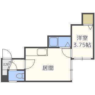 プラザインN14B(1DK/3階)の間取り写真