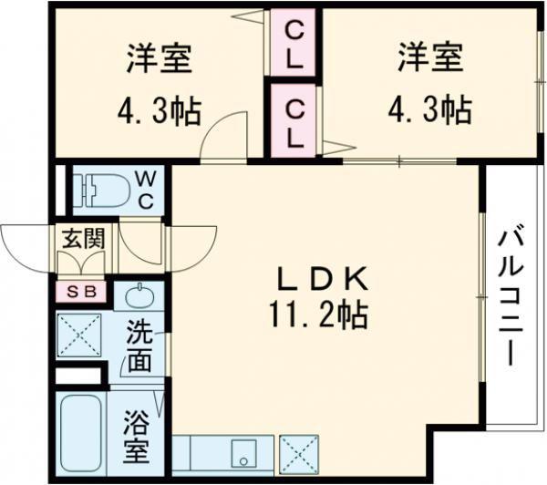 TIO VERDE(2LDK/1階)の間取り写真