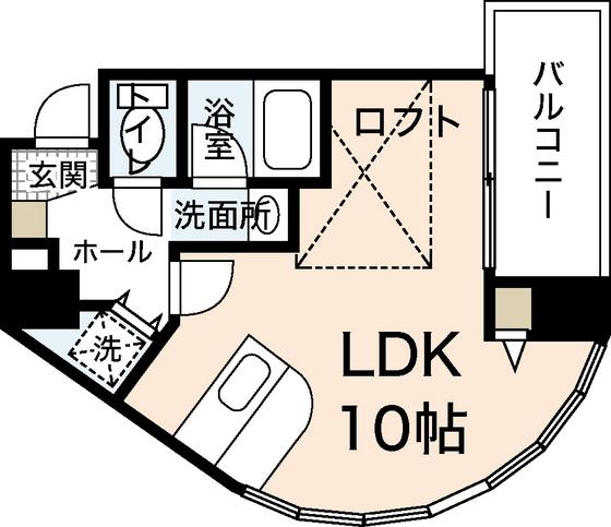 プロヴァンス東白島(ワンルーム/4階)の間取り写真