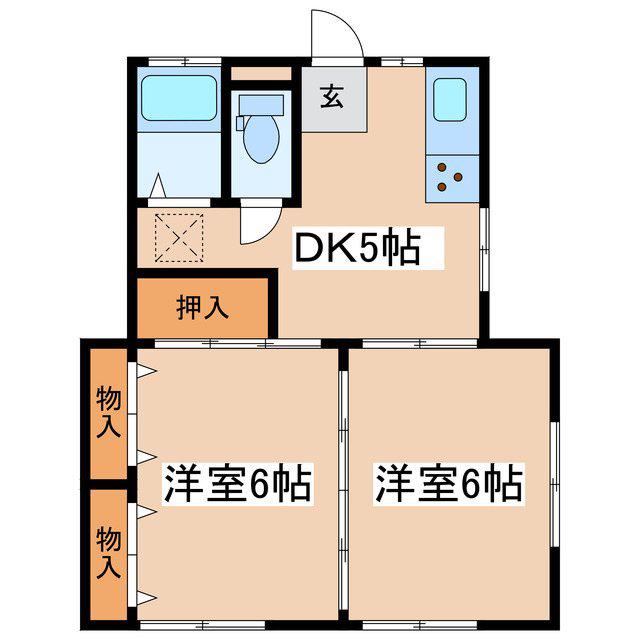フローレンス5(2DK/1階)の間取り写真