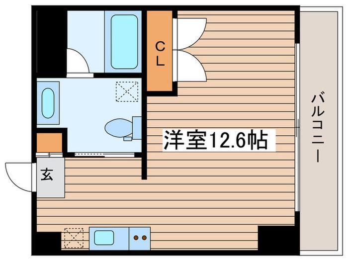 ラッフル新栄(ワンルーム/5階)の間取り写真