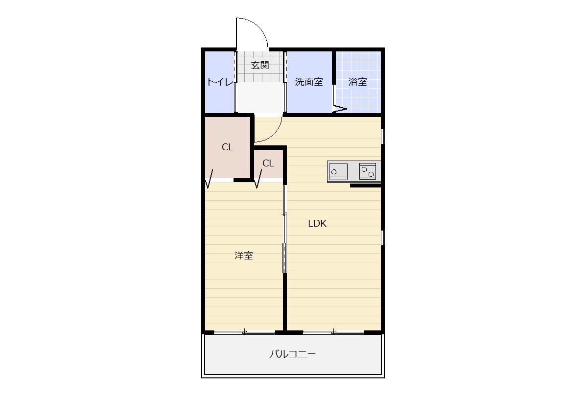 長嶺ロイヤルハイツ(1LDK/2階)の間取り写真