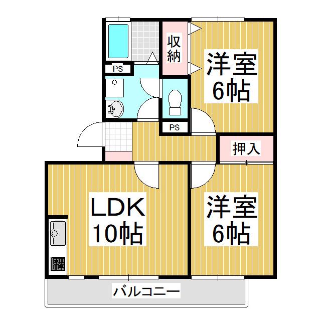 パークタウン桜堂 A(2LDK/1階)の間取り写真