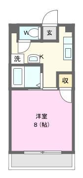 ヴァンクール(1K/3階)の間取り写真