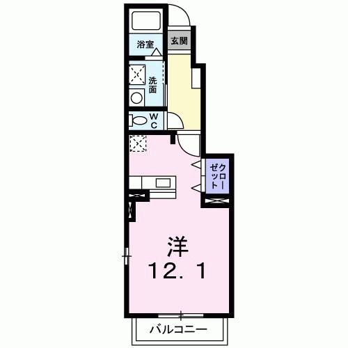 レジデンス佐々木V(ワンルーム/1階)の間取り写真