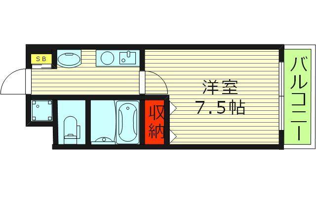 ル・フォン今里(1K/5階)の間取り写真