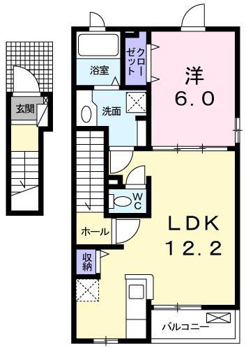 メゾン八王子 I(1LDK/2階)の間取り写真