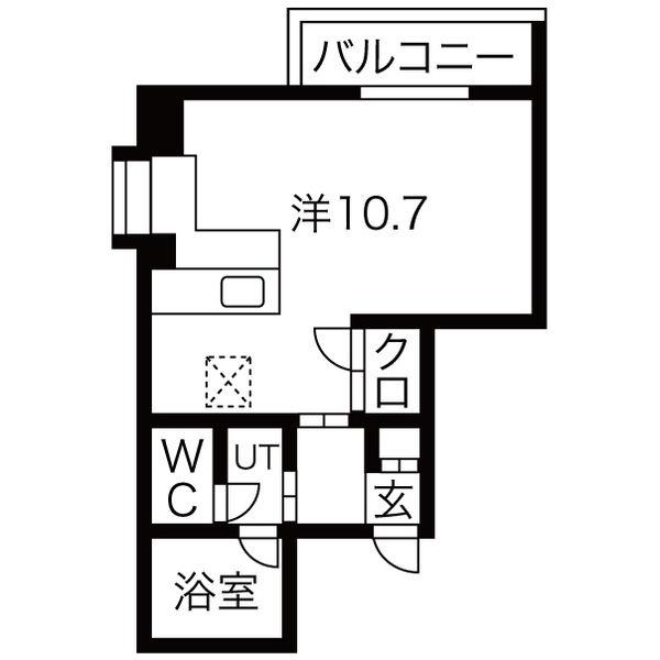 シティライフ今池北(ワンルーム/3階)の間取り写真