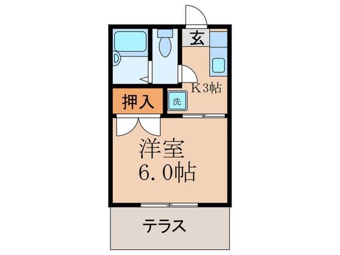 メゾン美華都(1K/1階)の間取り写真