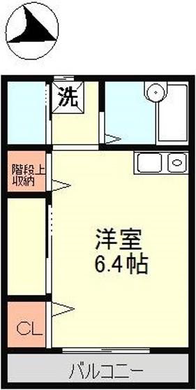Jラタン(1K/2階)の間取り写真