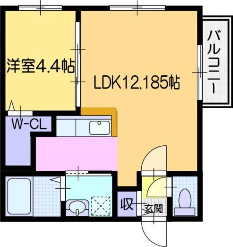ヴォヤージュ円山(1LDK/3階)の間取り写真