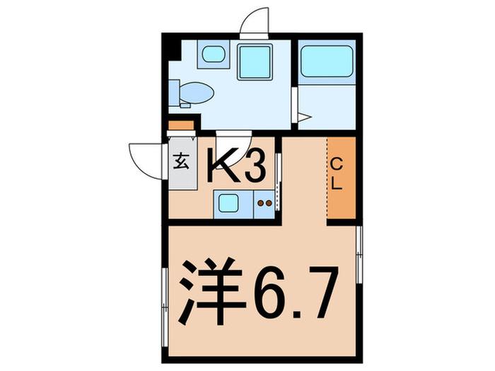 CONCEPT YOKOHAMA ウエスト(1K/2階)の間取り写真