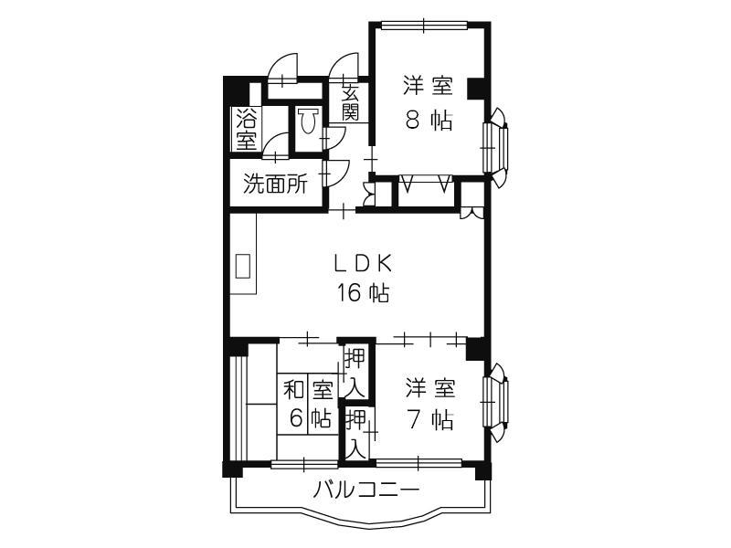 ハイツ白木(3LDK/2階)の間取り写真