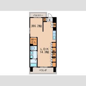 ペルル清華(1LDK/3階)の間取り写真