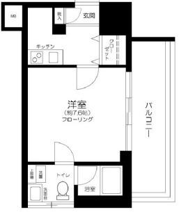 デュアレス麹町(1K/4階)の間取り写真