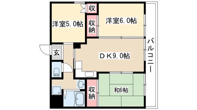 リバティーハウス昭和(3DK/3階)の間取り写真
