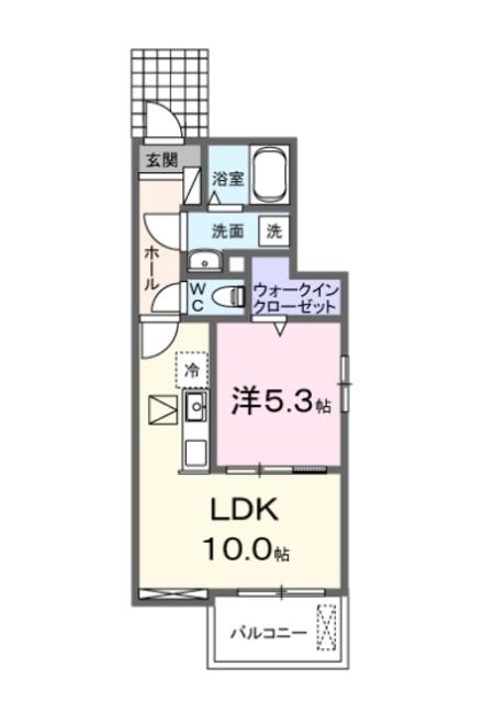 モカ シャンティー(1LDK/1階)の間取り写真