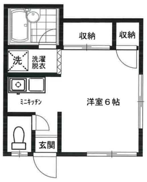 グリュックハウス(ワンルーム/1階)の間取り写真